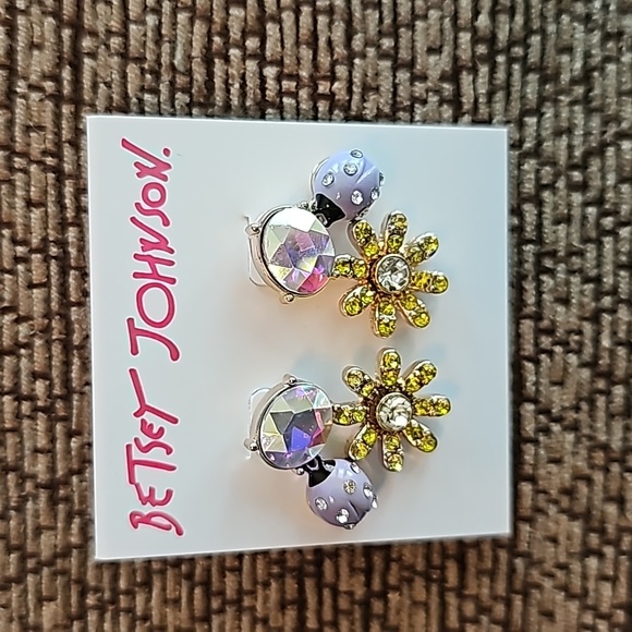 Betsey Johnson Ladybug Pedals Earrings - Picture 2 of 4